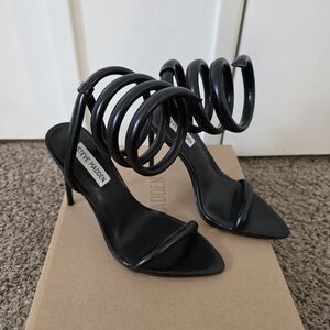 Steve Madden Black Coil Strap Heels